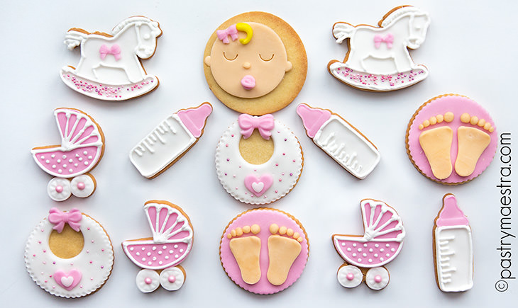 Baby Shower Fondant Cookies, Pastry Maestra