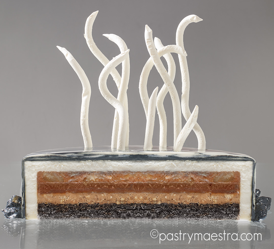 Poppy Seed, Walnut and Apple Cheesecake Entremet, Pastry Maestra