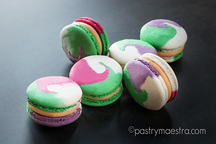 Mango and White Chocolate Colorful Macarons, Pastry Maestra