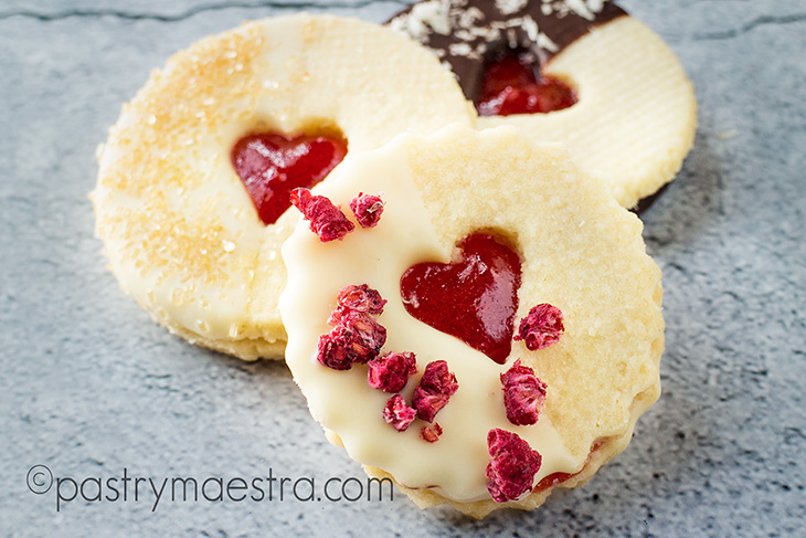 Coconut and Raspberry Linzer Cookies, Pastry Maestra