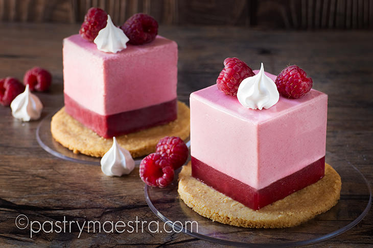 Gluten Free Raspberry Mousse Cakes, Pastry Maestra