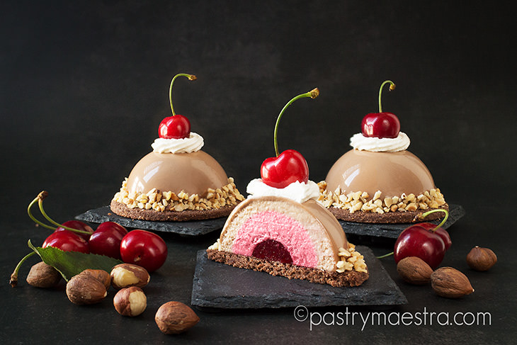 Chocolate and Cherry Half Spheres, Pastry Maestra